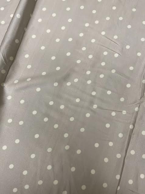 White Polka Dots on Light Grey | Viscose | Made in Italy