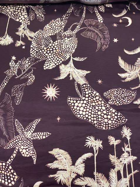 Plum Purple Leaf Print | Viscose | Made in Italy