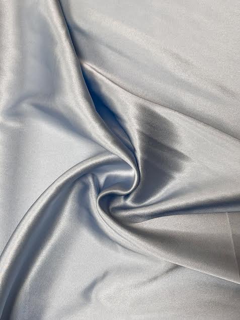 Baby Blue Viscose Satin Solid | Made in Italy