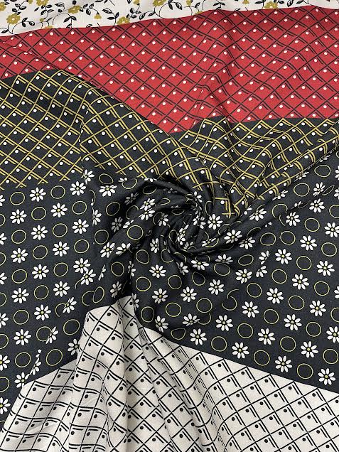 Multicolored Floral Patchwork | Rasin Viscose | Made in Italy