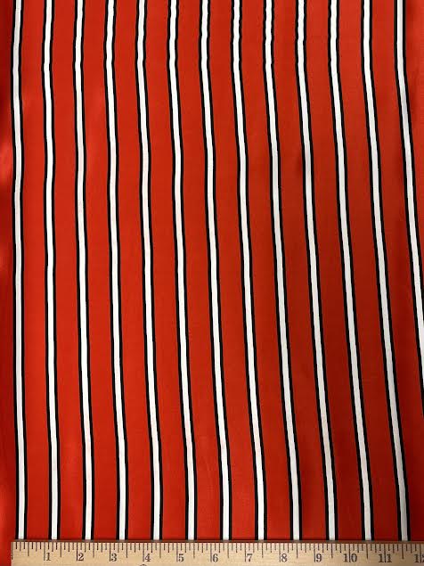 Balenciaga | Red, White, and Black Stripe Silk | Made in Italy