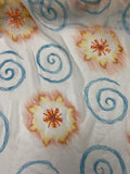 Swirls & Stars Embroidered Design | Silk | Made in Italy