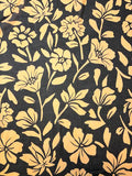 Orange Floral on Black | Viscose | Made in Italy