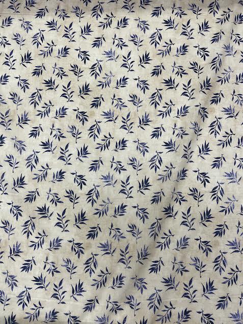 Purple Leaves on Beige | Cotton | Made in Italy