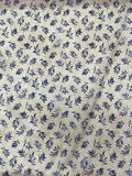 Purple Leaves on Beige | Cotton | Made in Italy