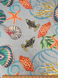 Blue Seashell Print | Viscose | Made in Italy
