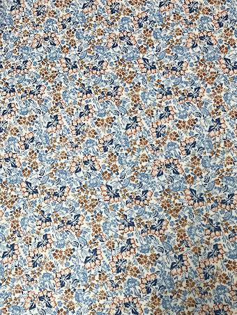 Teal and Orange Floral | Viscose Blend | Made in Italy