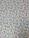 Teal and Orange Floral | Viscose Blend | Made in Italy