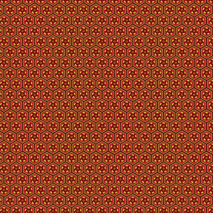 Geo Metallic Floral in Red | CHONG-A HWANG | Lotus Garden