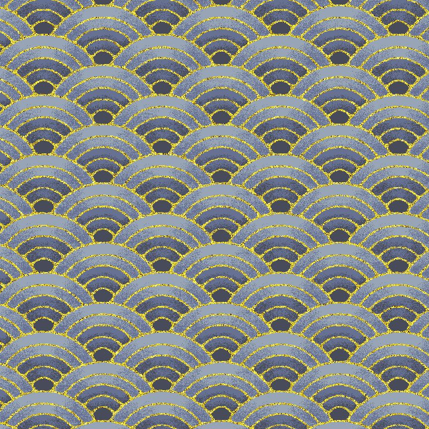 Japanese Seigaiha Metallic in Grey | CHONG-A HWANG | Lotus Garden