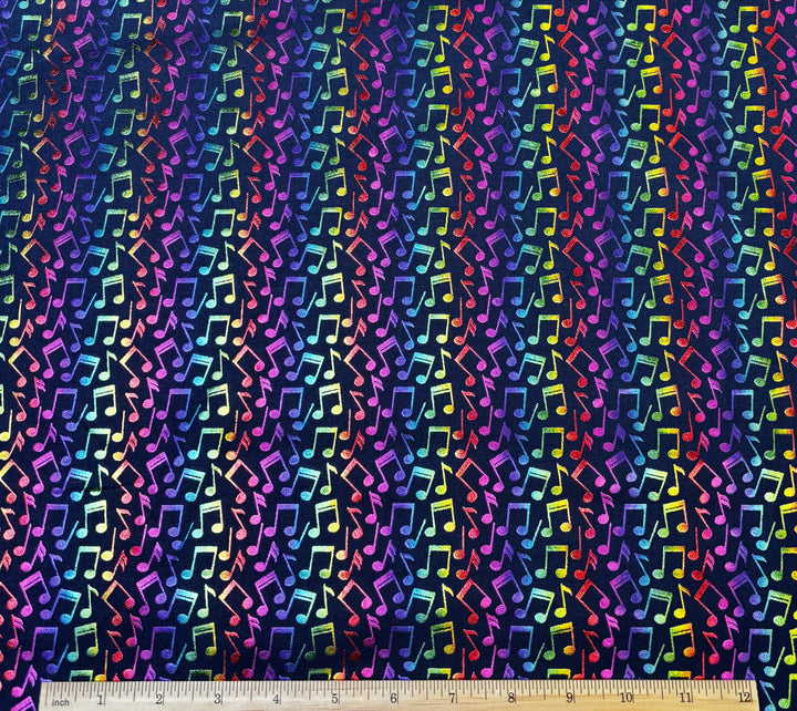 Bright Music Notes Foil | Cotton