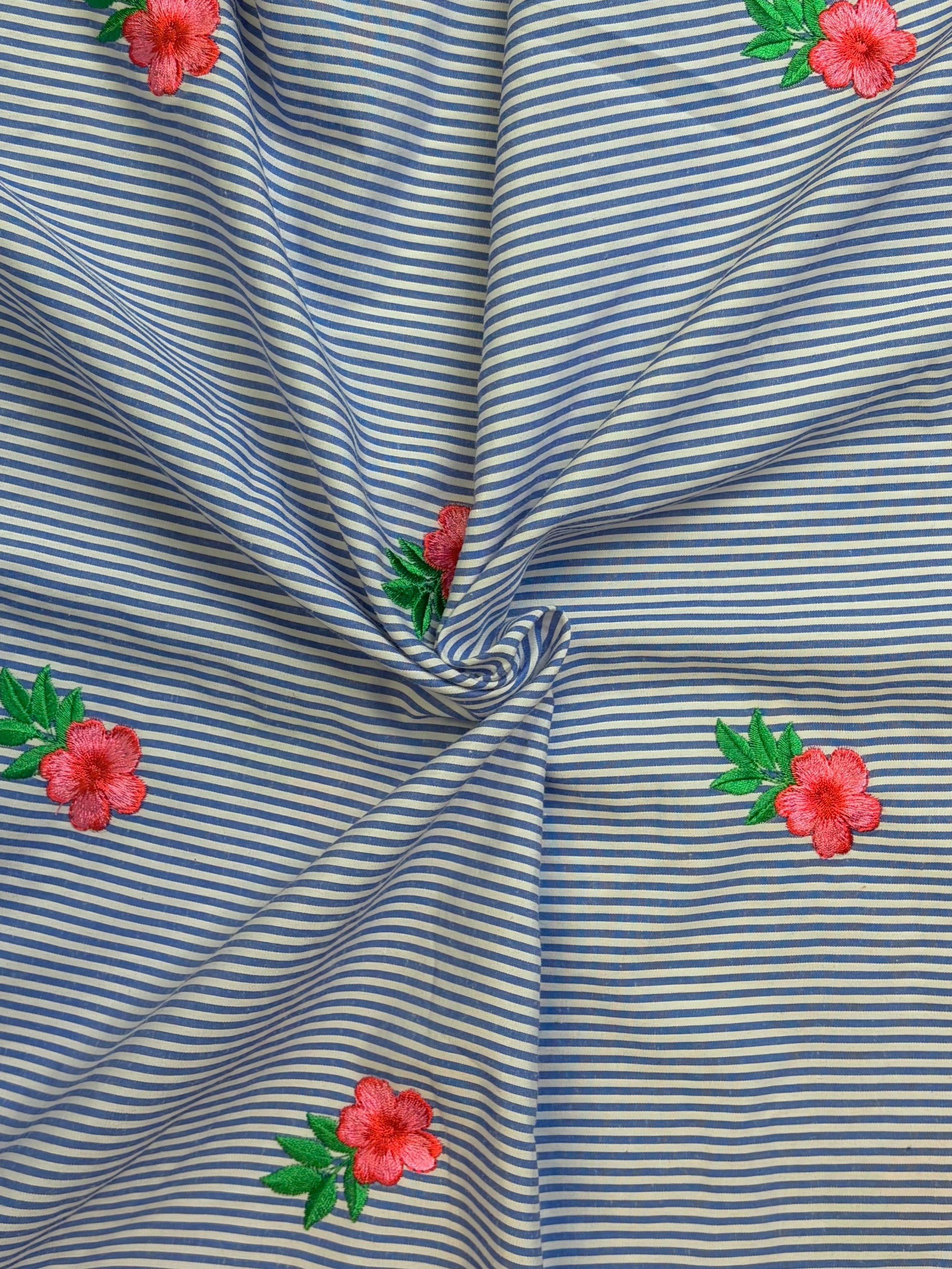 AST Striped Embroidered Floral | Shirting