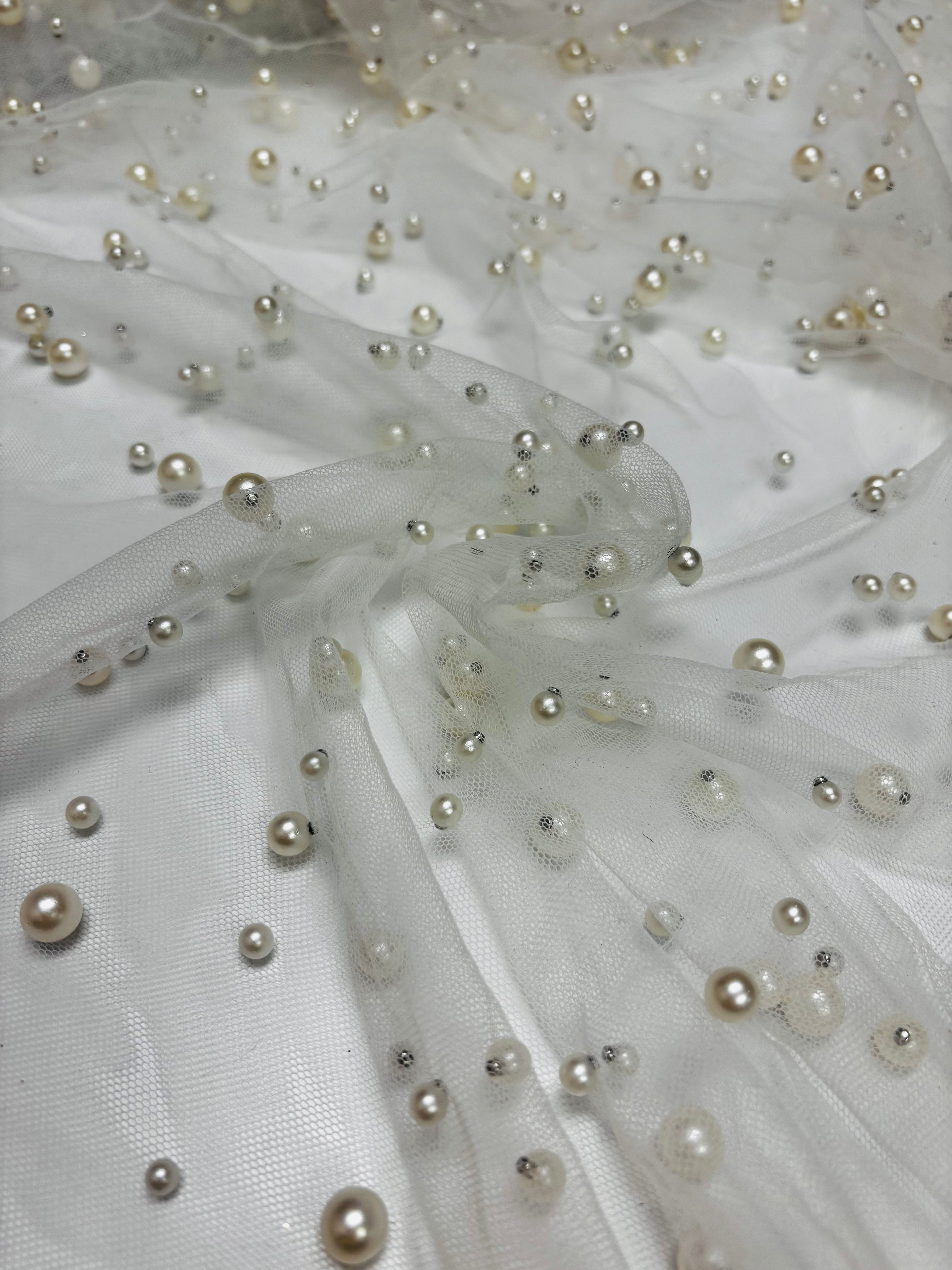 Pearl w/ Sequin Mesh| Ivory