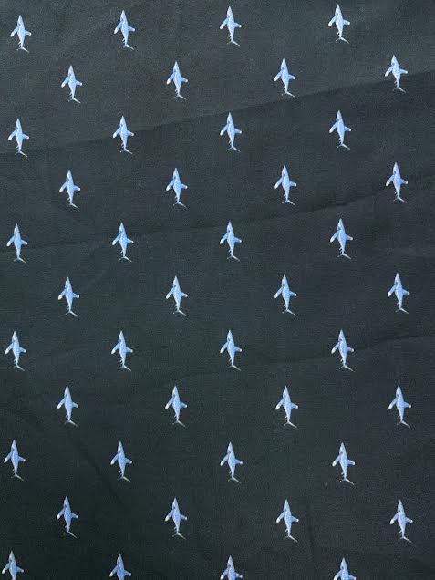 Navy With Sharks | Rayon Cotton