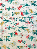 White With Flowers | Stretch Cotton