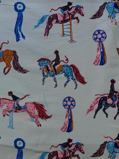Blue Equestrian Print | Stretch Cotton