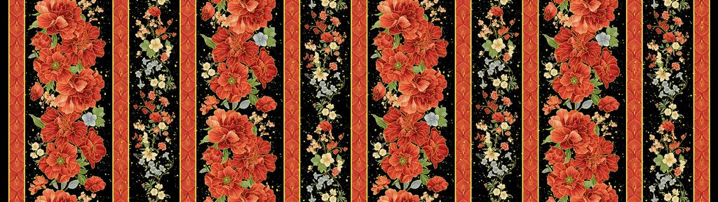 ASIAN FLORAL 11" STRIPE MET IMPERIAL | CHONG-A HWANG | Imperial Bloom