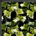 Green Leaves on Black | Avalana Ecovero Jersey | Stof Fabrics 25-312