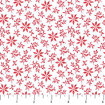 Vintage Christmas Poinsettia Mini White/Red