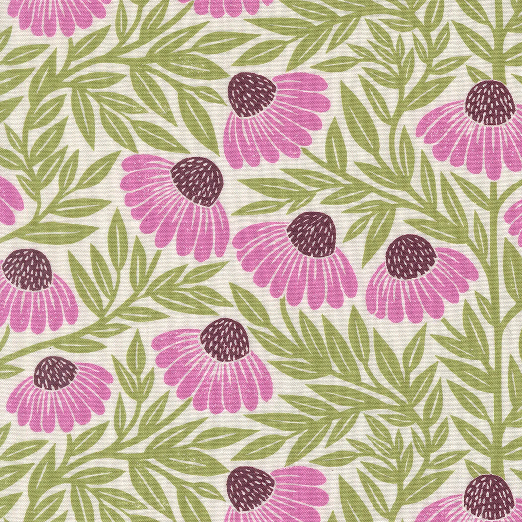 Echinacea Large Floral in Cream | Katharine Watson | Garden Series