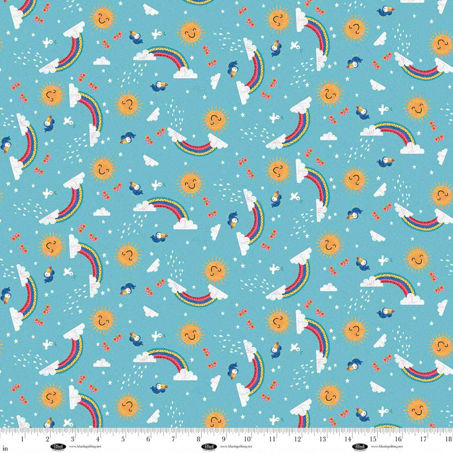 Rainbows in Light Blue | Lindsey Sager | Noah and Friends| Price Per panel