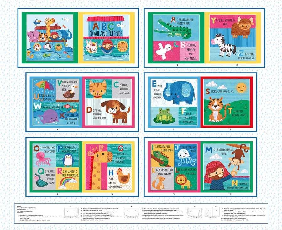 Book Panels in White | Lindsey Sager | Noah and Friends | Price per Panel
