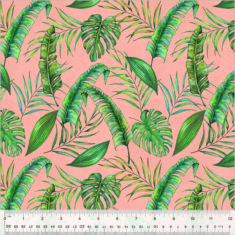 Tropical Leaves in Pale Pink | Whistler Studios | Tropical Paradise