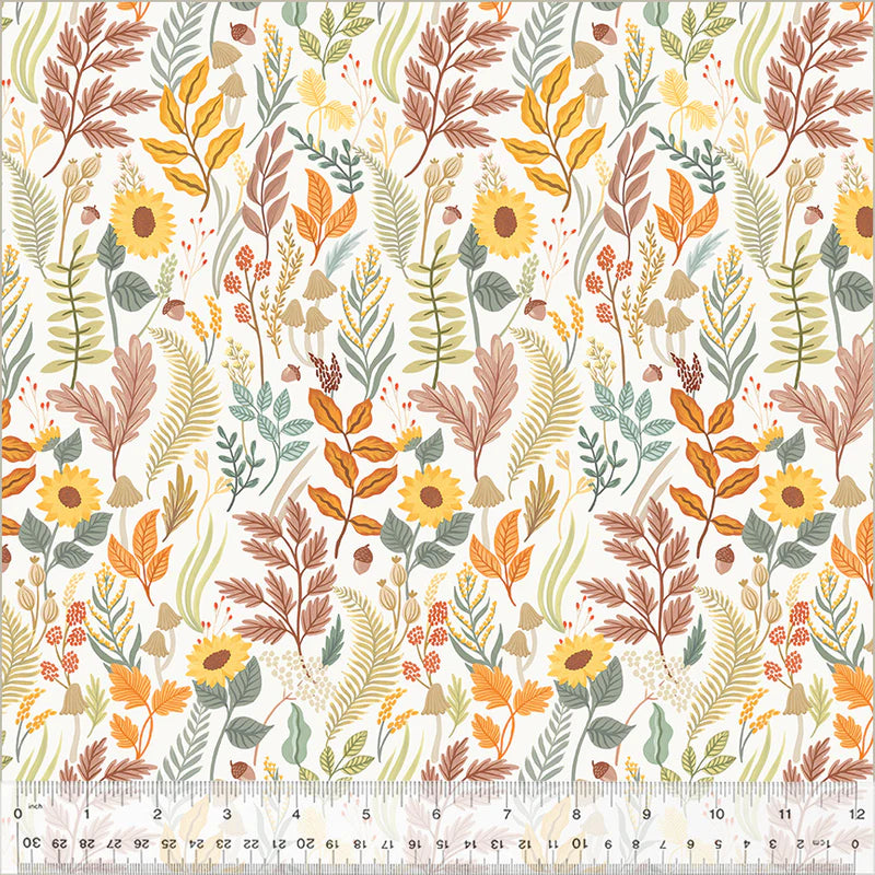 Foraged Leaves in Cloud White | Laura Marshall | Harvest Gathering