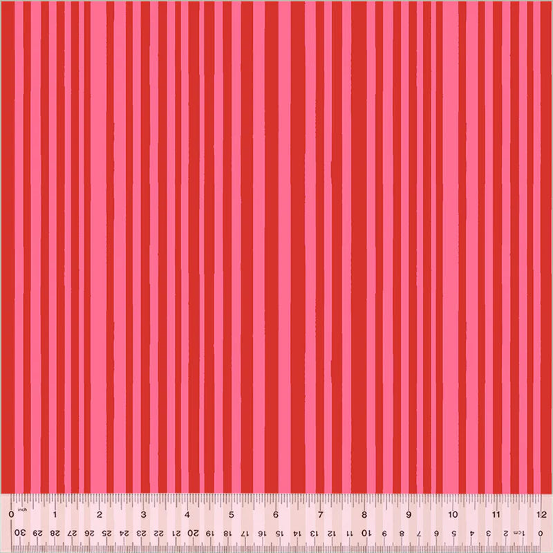 Mini Stripe in Capsicum/Perfect PInk | Annabel Wrigley | Kaleidoscope