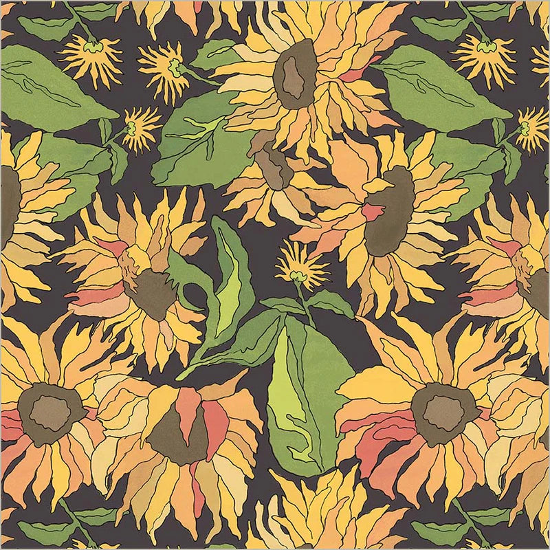 Big Yellows in Charcoal | by Laura Heine | Flowers on Main