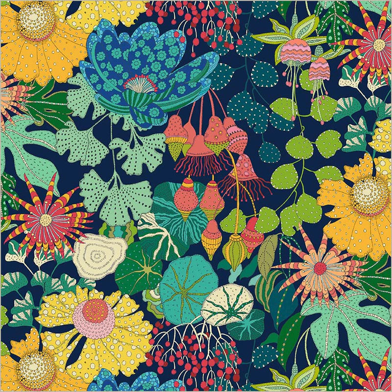 Peony Park in Indigo | Sunshine | Sally Kelly