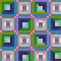 Log Cabin Periwinkle Canvas & Co | Annabel Wrigley