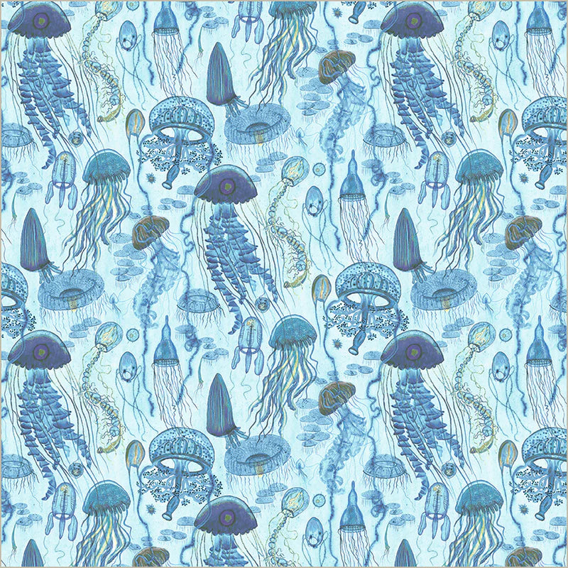 Jellyfish Field in Aqua | Katharine Quinn | Deep Blue