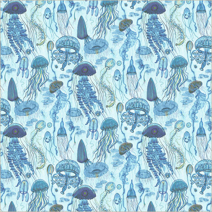 Jellyfish Field in Aqua | Katharine Quinn | Deep Blue