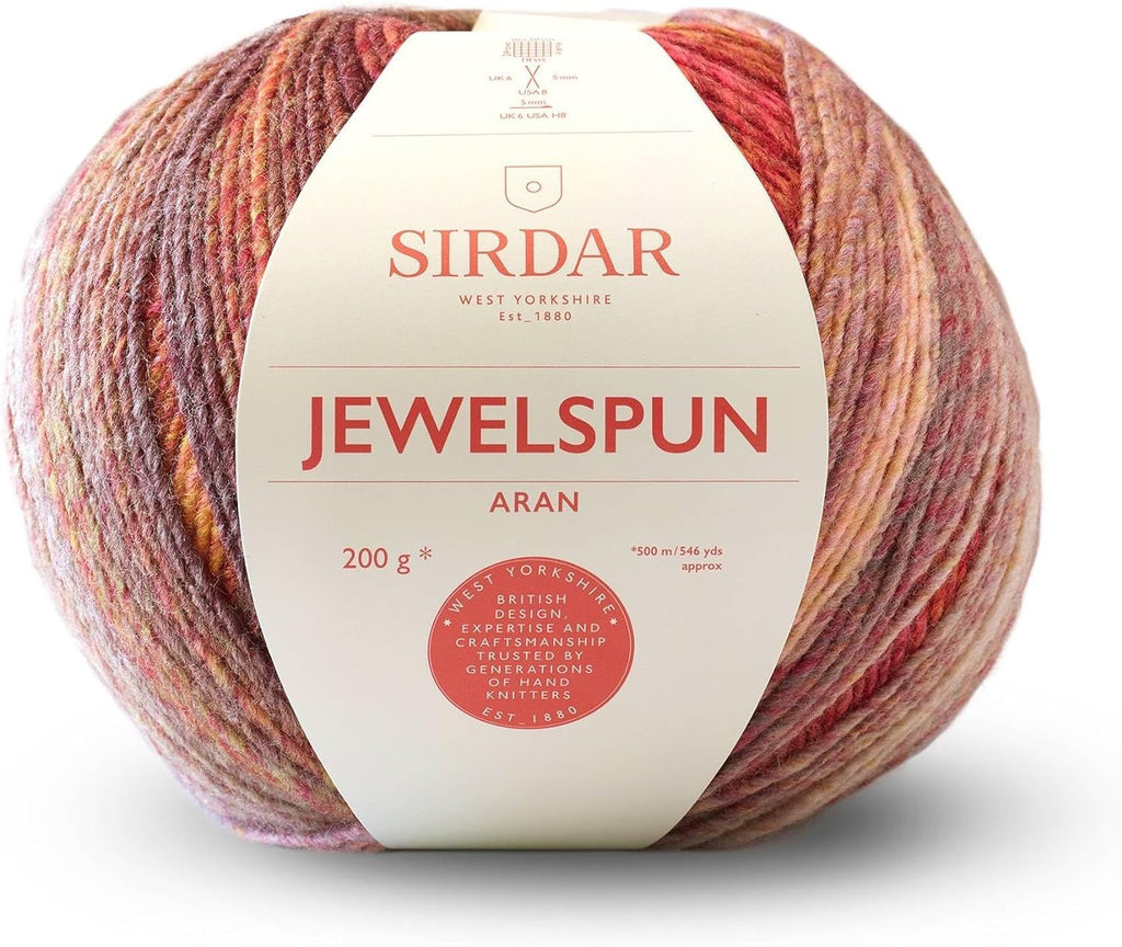 SIRDAR JEWELSPUN ARAN, 200G SELF STRIPING YARN