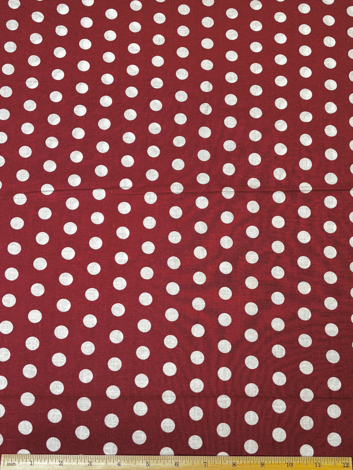 Polka Dots on Red | Cotton