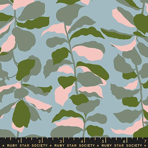 Fiddle Leaf Novelty Floral in Soft Blue | Calathea | Ruby Star Society