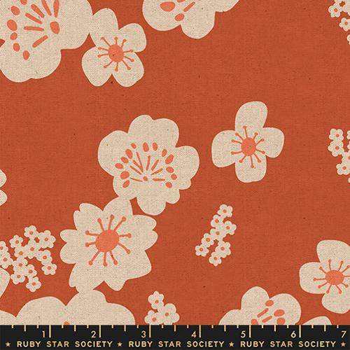 Hana Canvas Retro Hawaiian in Persimmon | Rashida Coleman Hale | Paper Cuts 2 Canvas | Ruby Star Society