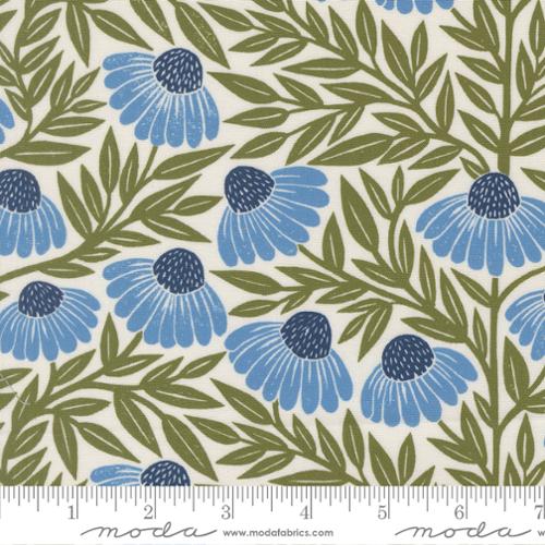 Echinacea Large Floral in Cream Sky | Katharine Watson | Garden Series