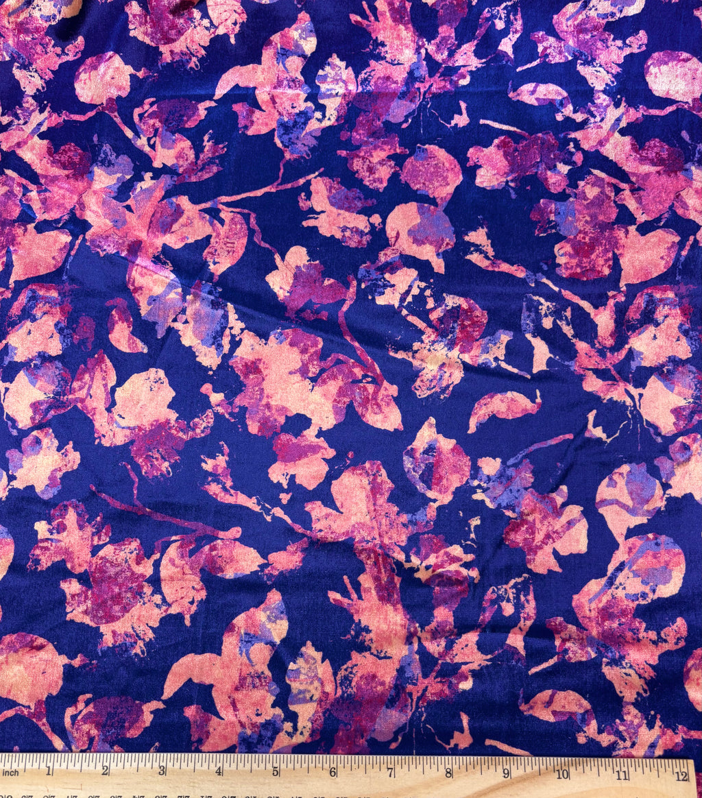 Floral Print | Satin Velvet