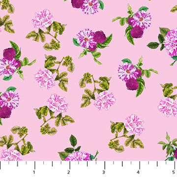 Tossed Blooms in Pink | Rosa | by Adriana Picker | Figo Fabrics