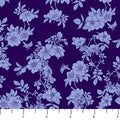 Tonal Floral in Blue | Rosa | by Adriana Picker | Figo Fabrics