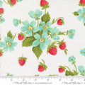 In Bloom Florals Strawberries in White | Camille Roskelley | Bloomsberry