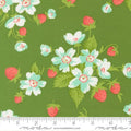 In Bloom Florals Strawberries in Green | Camille Roskelley | Bloomsberry
