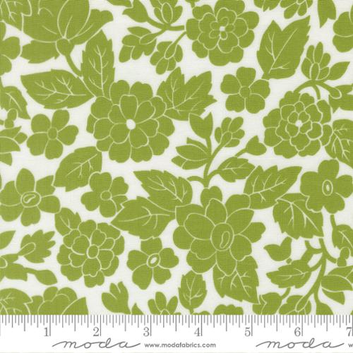 London Damask Floral in White Leaf | Camille Roskelley | Bloomsberry