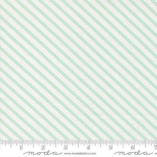 Stripe Stripes in White Aqua | Camille Roskelley | Bloomsberry