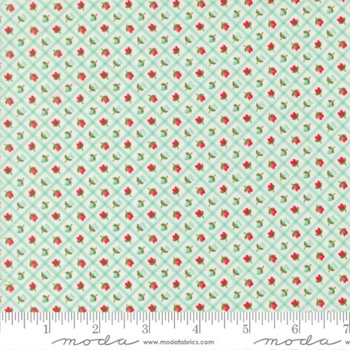 Check Checks and Plaids Flower in Aqua  | Camille Roskelley | Bloomsberry