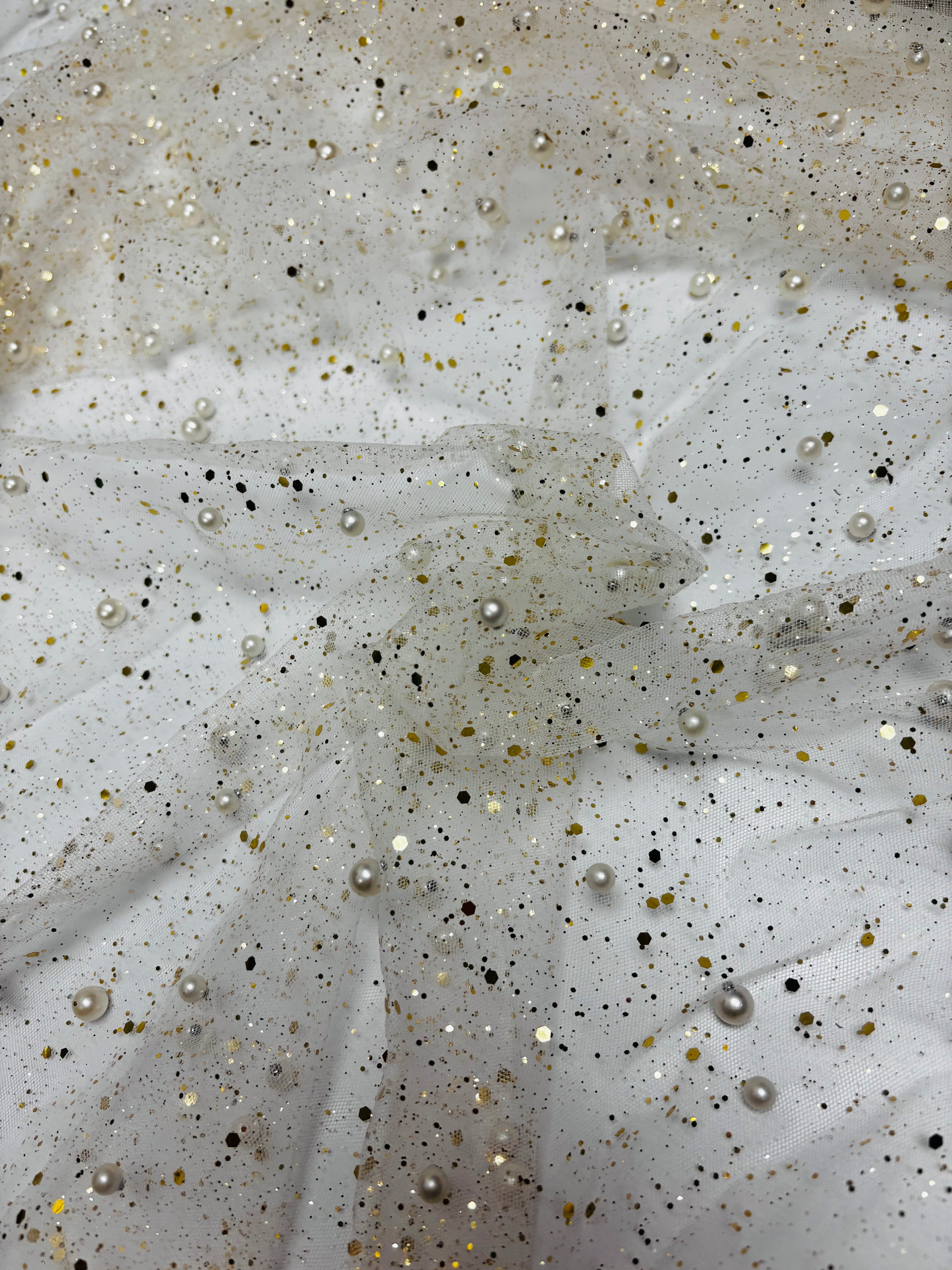 Pearl w/ Sequin Mesh| Ivory