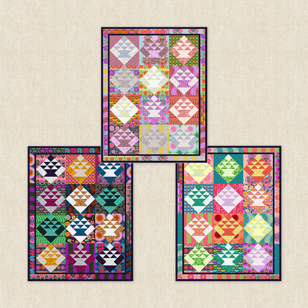 Scrap Baskets Quilt Pattern | Colorways