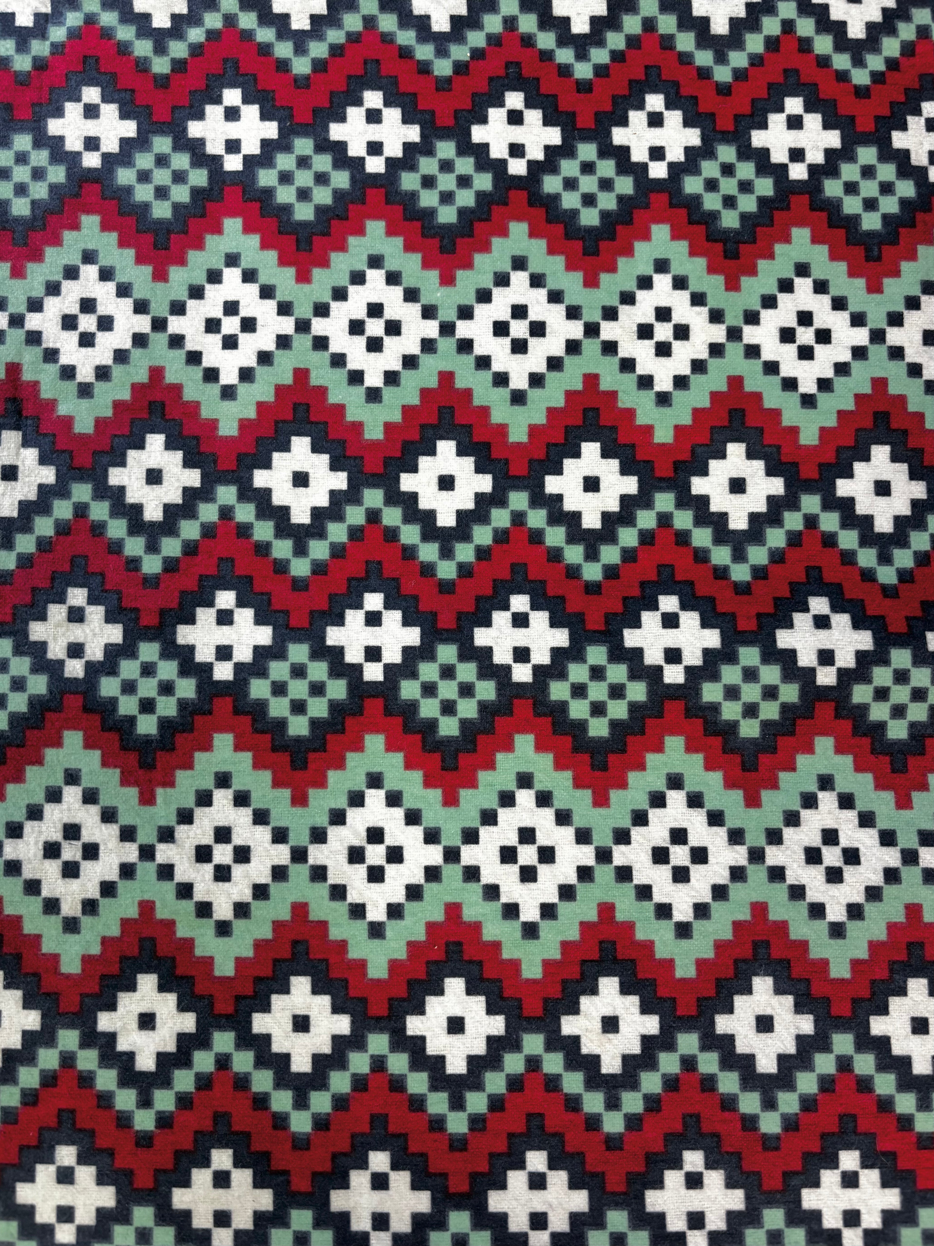 Red, Green, Blue, and White Geometric Print | Flannel